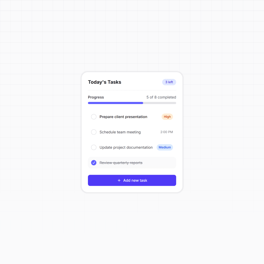 Task Management Card