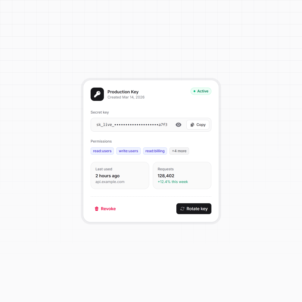 API Key Card