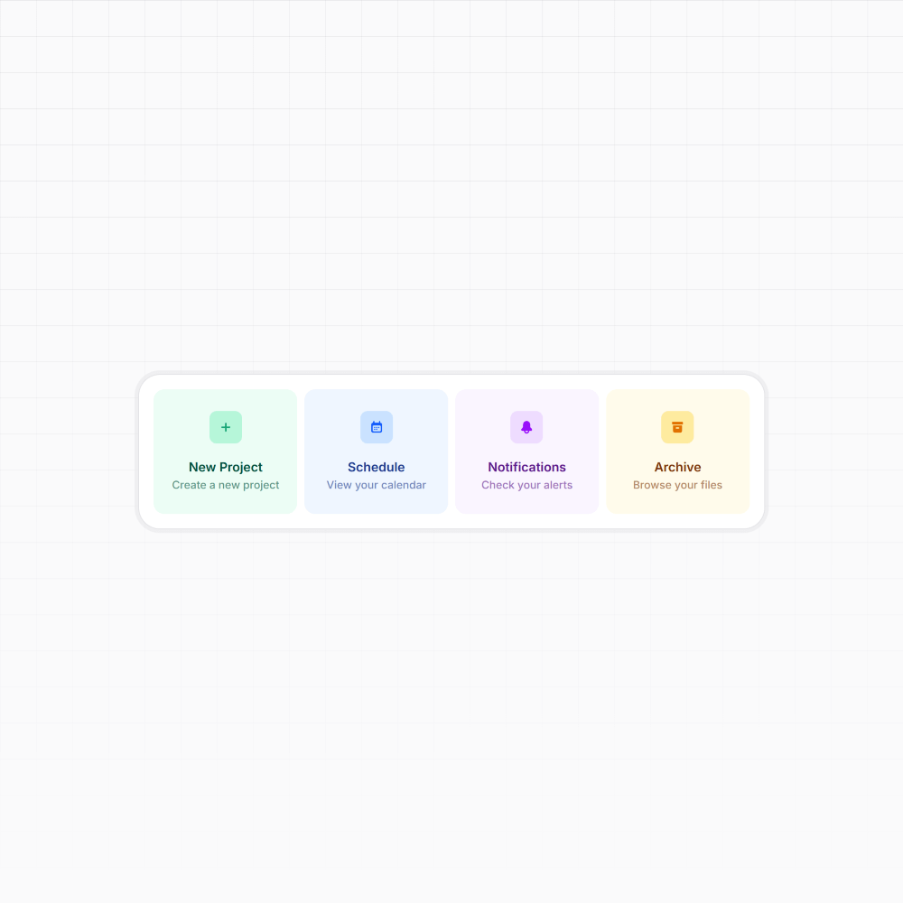 Quick Actions Horizontal