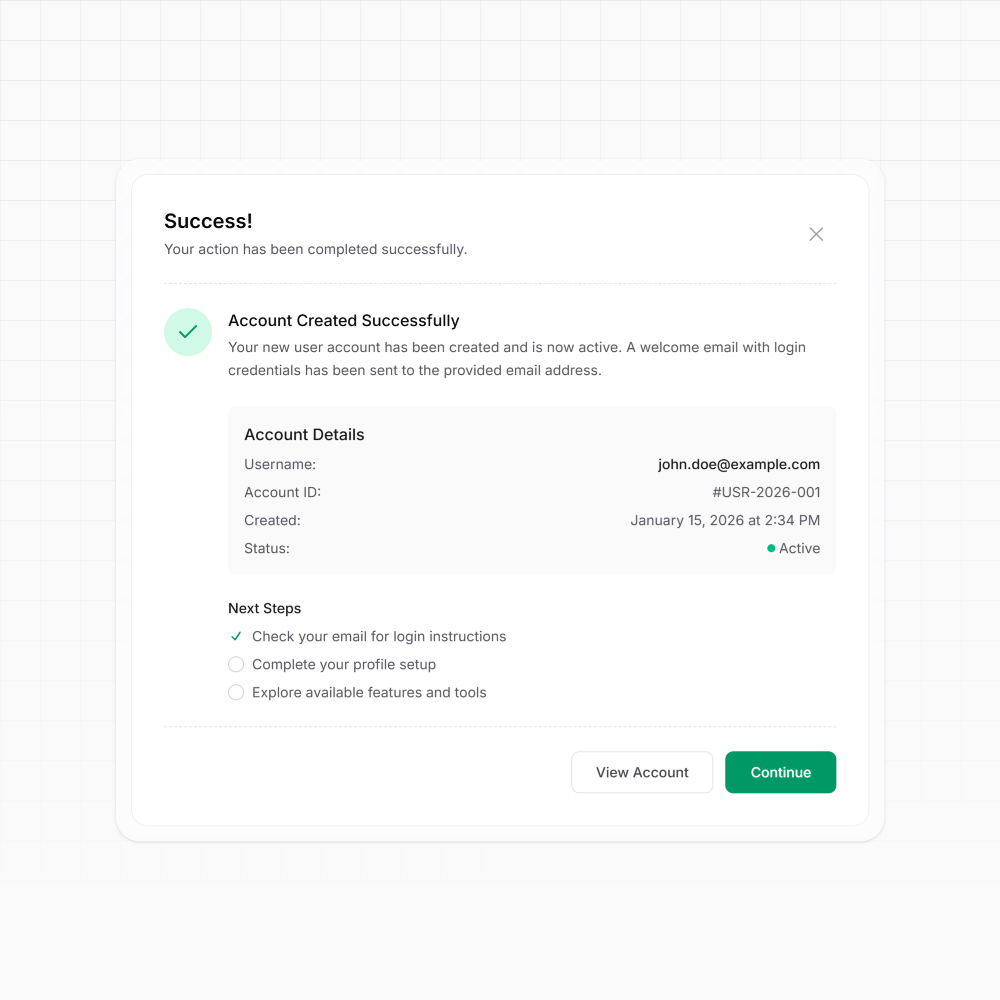 Success Modal